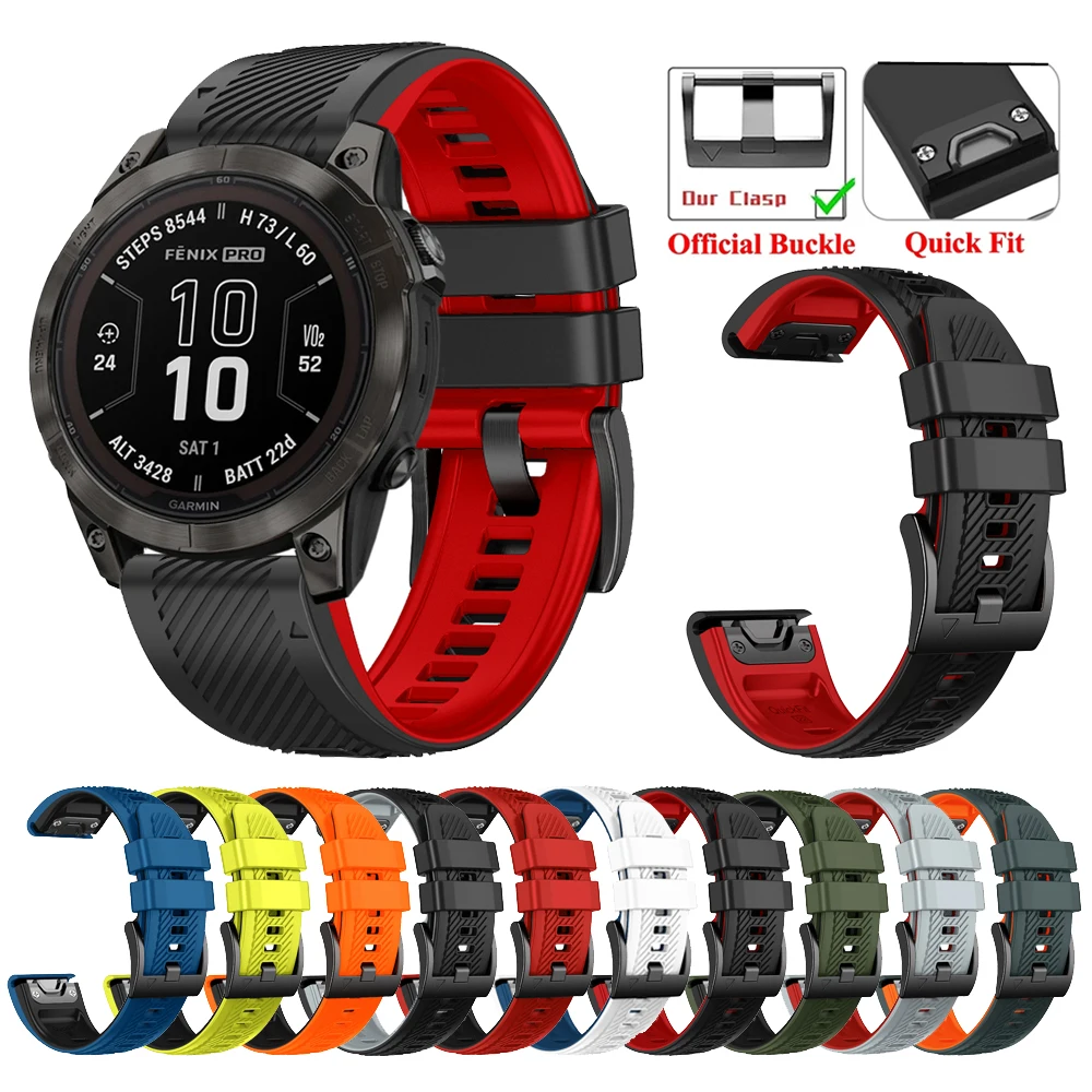 Ремешок для часов Garmin Quickfit Fenix 7X 7 Pro Sapphire Solar, браслет для наручных часов Fenix 8 E 6X 6 Pro 5X 5 Plus, 26/22 мм