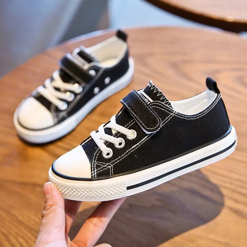 

Children Non Slip Sports Shoes Spring Fall Low Top Flat Boy Toddler White Sneakers Kids Girls Students Canvas Casual Cloth Shoes