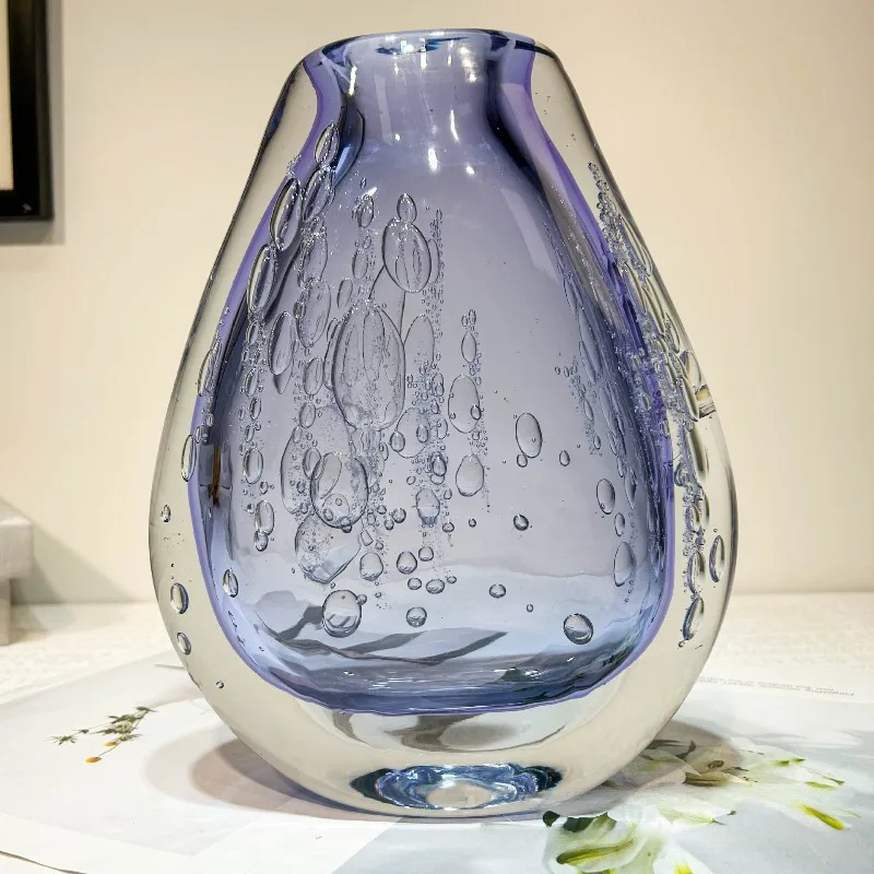 New handmade bubble glass vase, home decoration