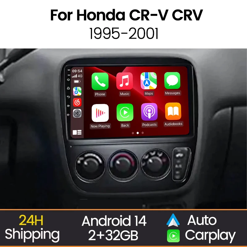MEKEDE  Wireless Carplay Android Auto Car Radio Multimedia  Player for Honda CRV CR-V  997-2001 Intelligent Vehicle System