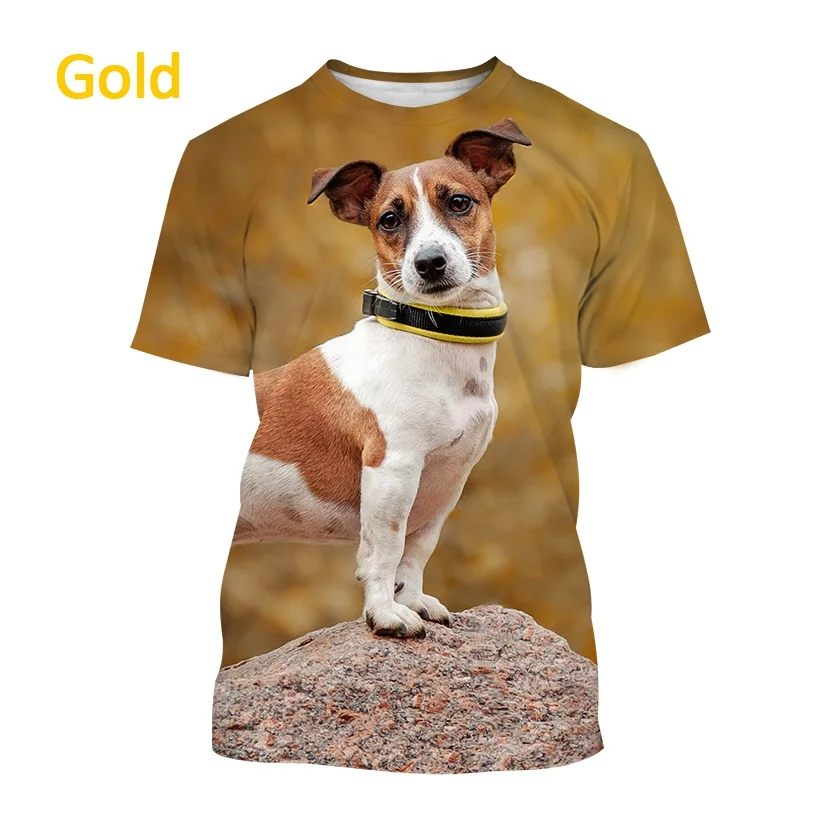 Animal Dog Fashion Creative Men's Short Sleeve T-Shirt Hip Hop Personality Trend Harajuku O Collar Loose Casual Printed Clothing