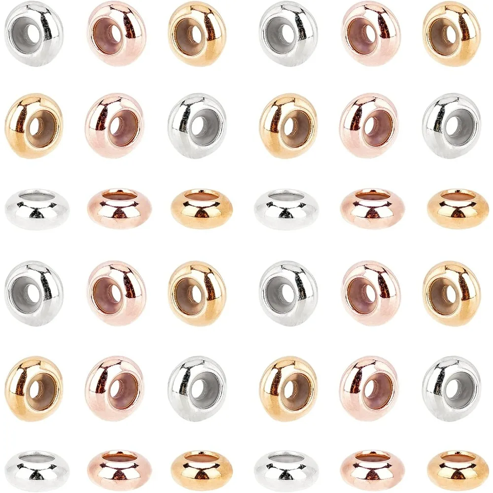 

60 шт. латунные силиконовые бусины-слайдеры, 3 цвета, 7 мм, стопорные бусины, слайдеры, стопорные бусины для DIY браслетов, ожерелья, набор для изготовления