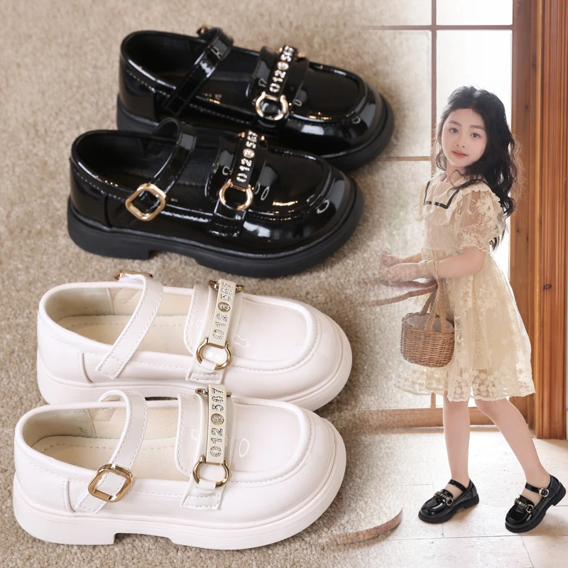 Girl's Leather Dress Shoes Slip On  School Uniform Shoes Formal Wedding Church Oxford Loafer Flats for Kids