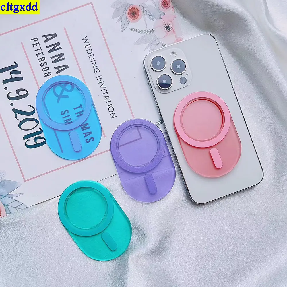 cltgxdd 1 pezzo trasparente color caramella per Magsafe borsa di aspirazione magnetica ellittica magnetica persona pigra supporto base impugnatura del telefono