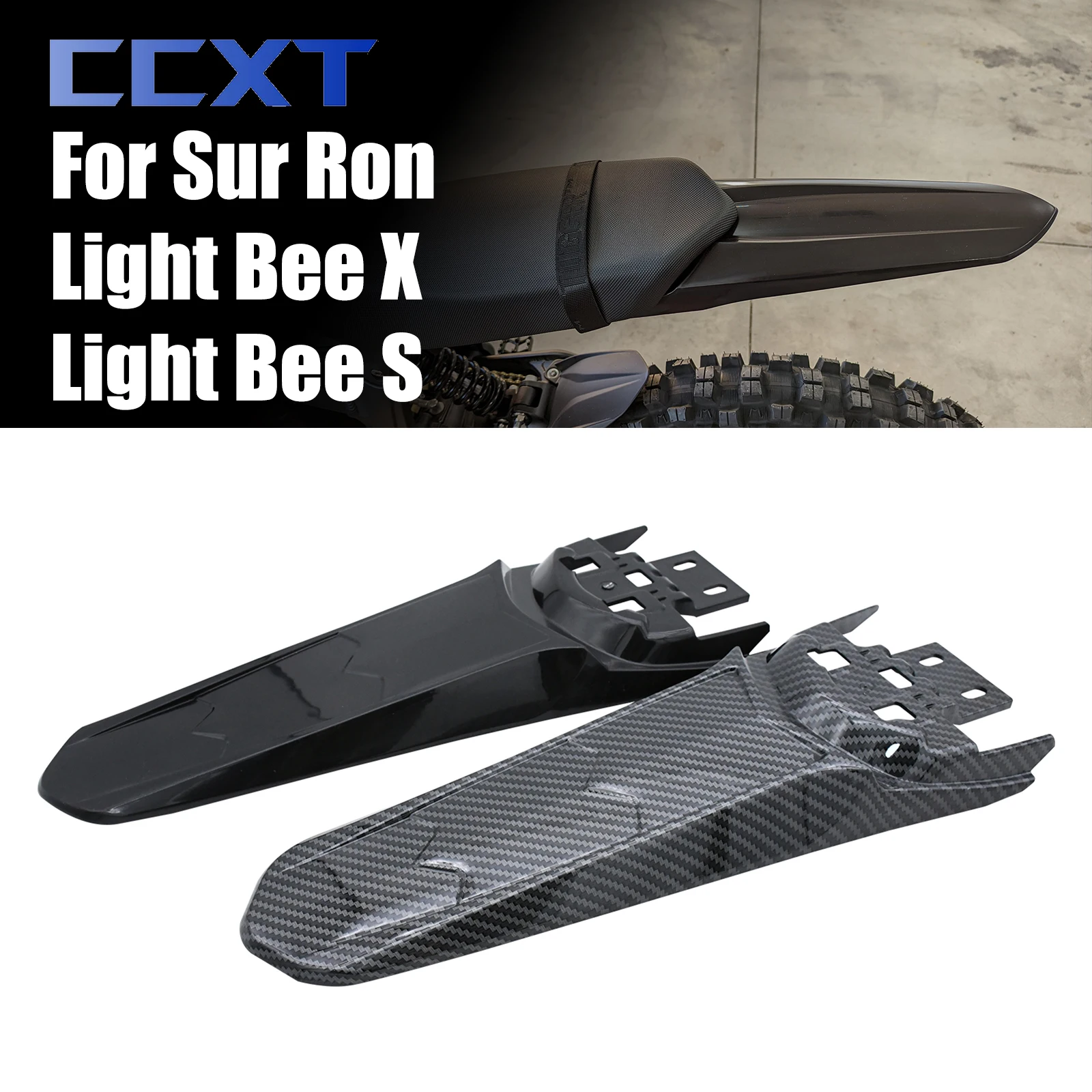 Product image for Modified Extended Longer Rear Fender For SurRon Light Bee S and Light Bee X Universal Extra Long Dirt Pit Mudguard Tail Fender
