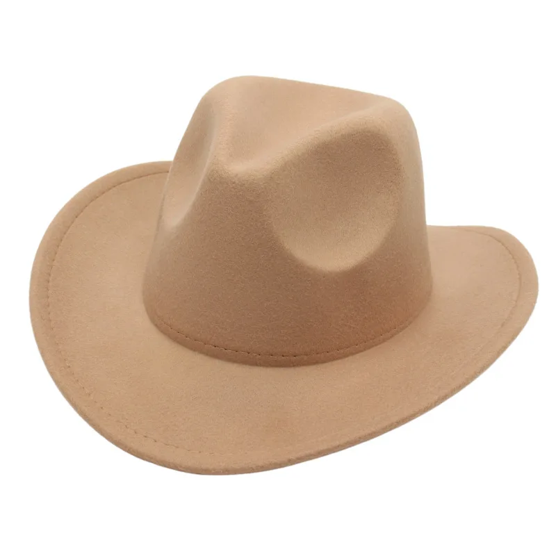 Unisex Western Suede Cowgirl Hat, Chapéu de cowboy, Vaqueira ocidental, Oeste vestido extravagante, Festa Headwear, Unisex, Crianças, Moda