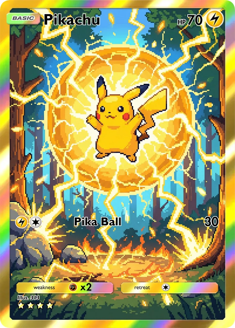 5Pcs Pokemon PTCG Cards Holo Ultra Rare Cards Pixel Style Bulbasaur Greninja Creativity Game Collection Cards Pokemon Gift view 2