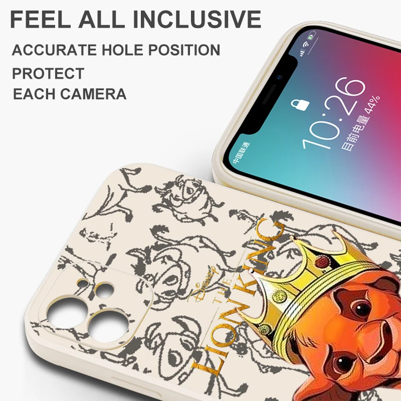 Disney Cute Lion King Simba Phone Case For iPhone 15 14 13 12 11 Pro Max 15 14 Plus 12 13 Mini X XR XS Max Funda Carcasa