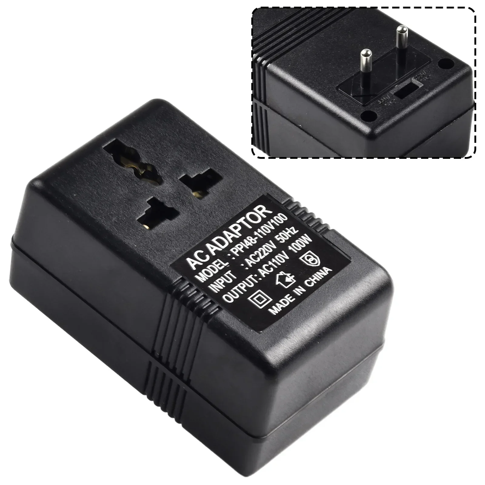 1PC Voltage Converter Step Down Transformer Travel Adapter 220V To 110V Voltage Converter 50/100W Power Transformers Protection