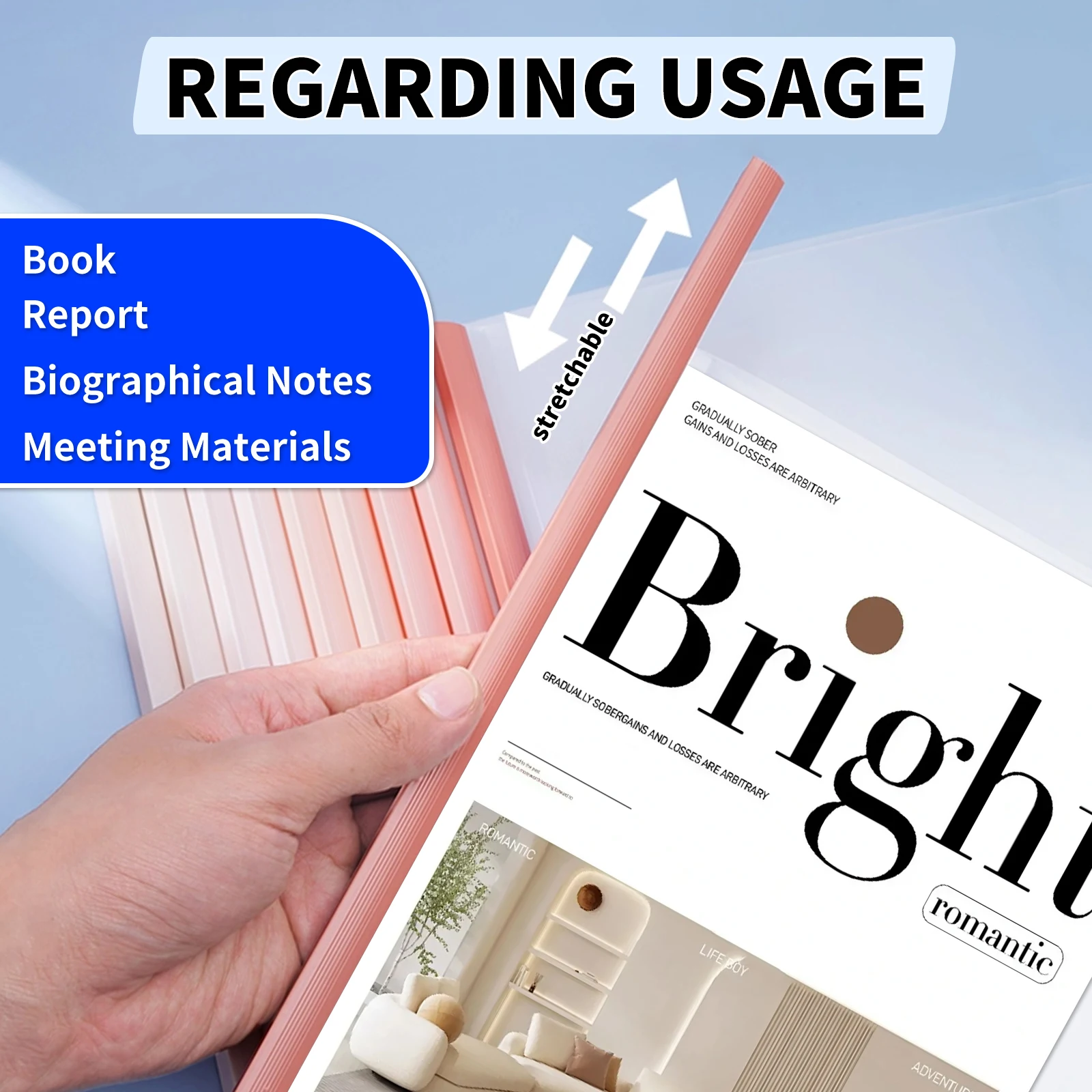 HUAJIE 10 عبوات من أغطية التقرير الواضح مقاس A4 مع قضبان منزلقة، ومجلدات ملفات بسعة 70 ورقة للمدرسة والمكتب والاستئناف والمستندات