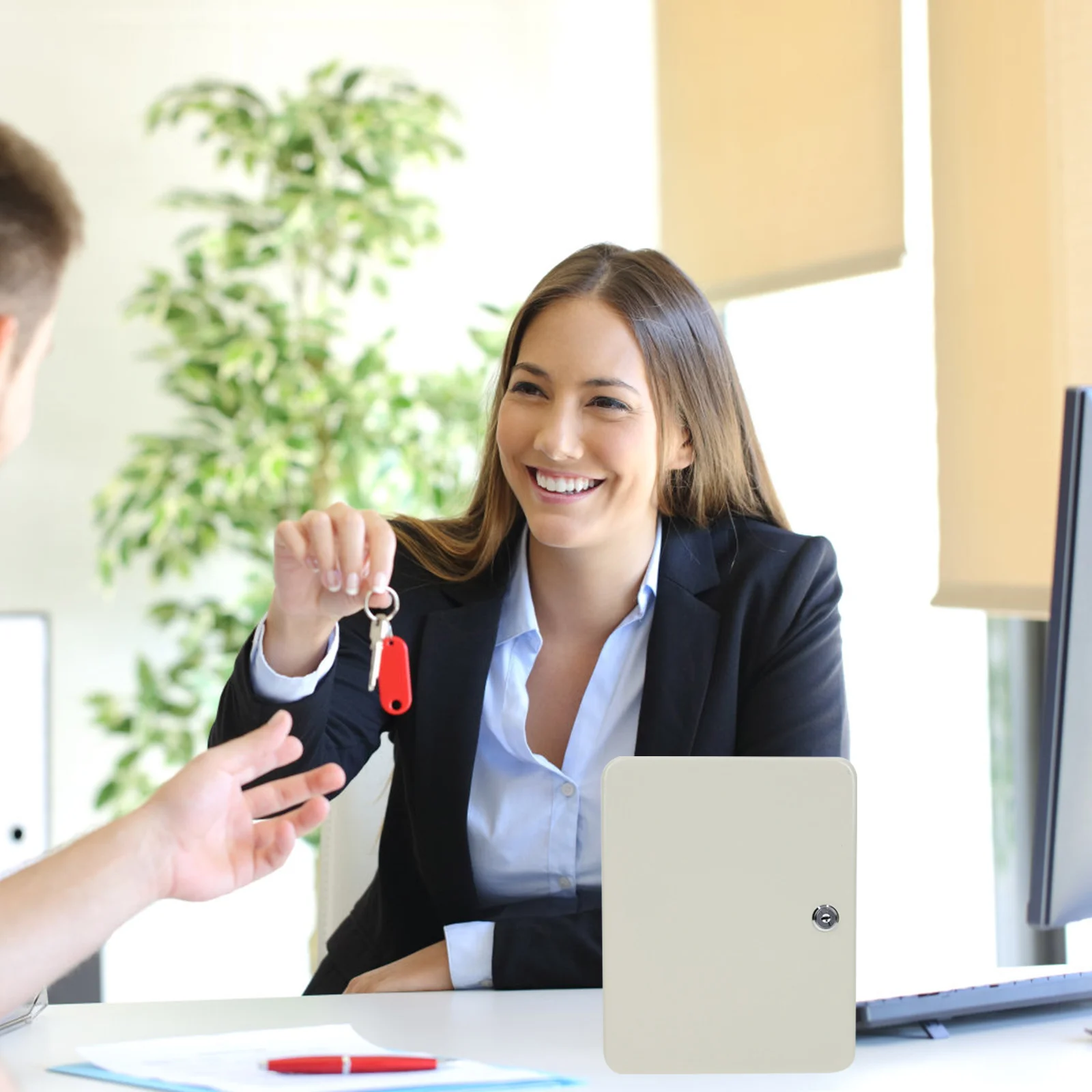 28 فتحة صندوق مفاتيح حديدي قابل للقفل لإدارة منظم تخزين الأمان المنزلي للسيارات الحقيقية #3