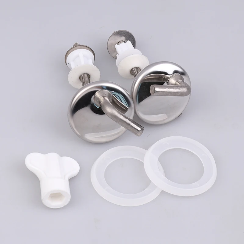 

2Pcs Toilet For Seat Hinge No Noise Home Stainless Steel Toilet Cover Mounting Connector With Mounting Washer Replacement Parts