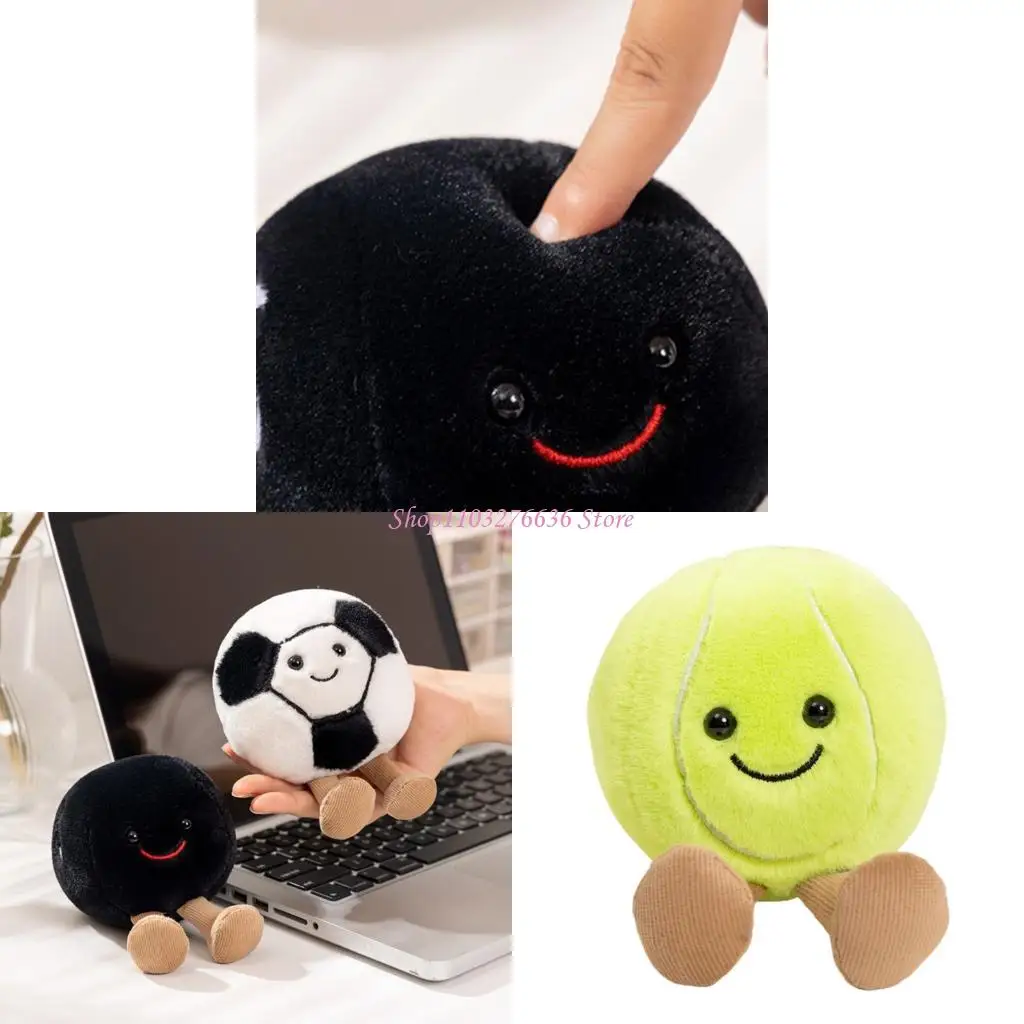 

R6FD Adorable Plush Stuffed Sports Balls For Kids Play Home Decors And Party for Toddlers Girls Teenagers