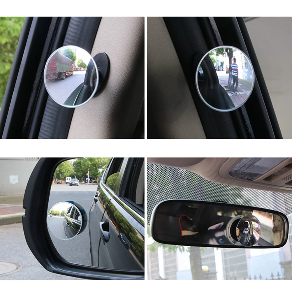 

Single Small Circular Car Door Blind Spot Mirror Frameless Frameless Ultrathin Adhesive Glass Wide Field Rearview Assistant
