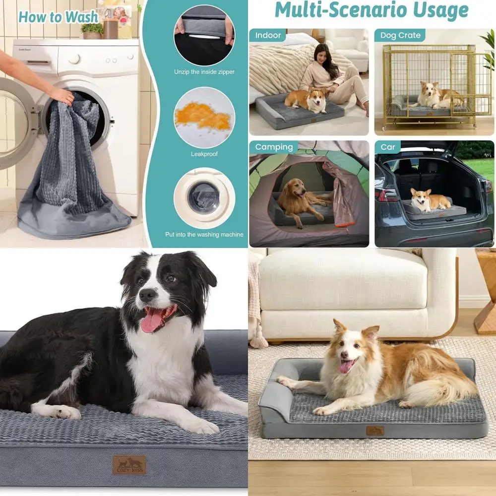 

Orthopedic Dog Bed for Large Dog, XL Pet Couch for Extra Large Dog, Big Supportive Foam Bolster Sofa with Waterproof Lining Cove