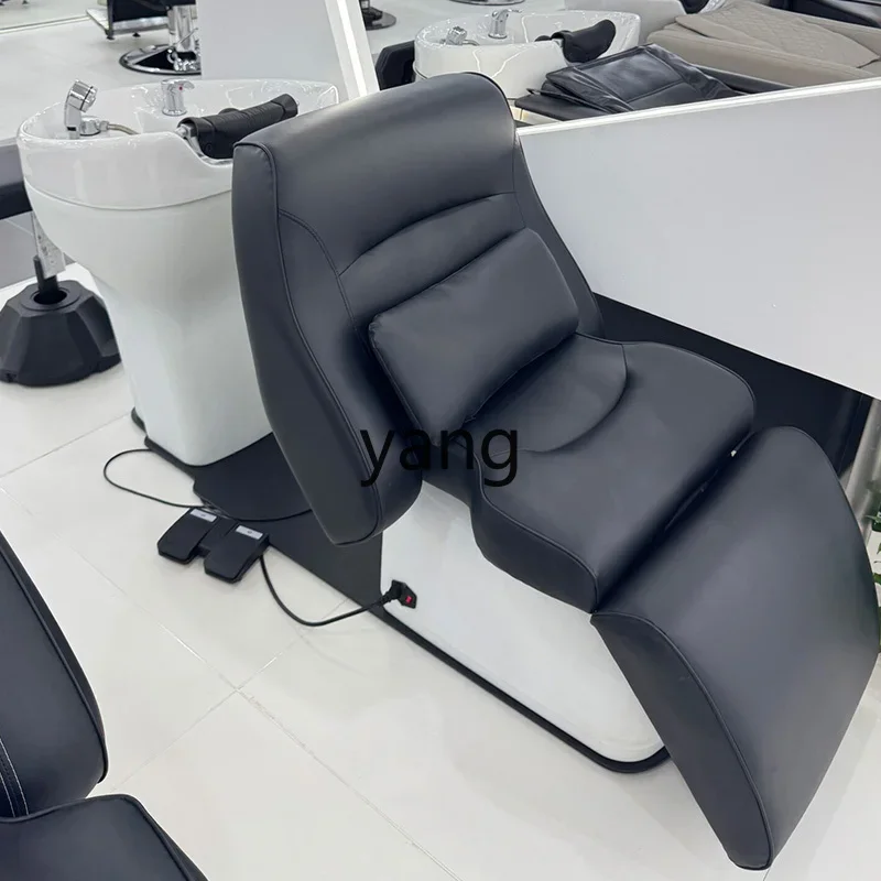 Yjq barber shop electric lift hair salon special ceramic basin half lying deep basin shampoo bed