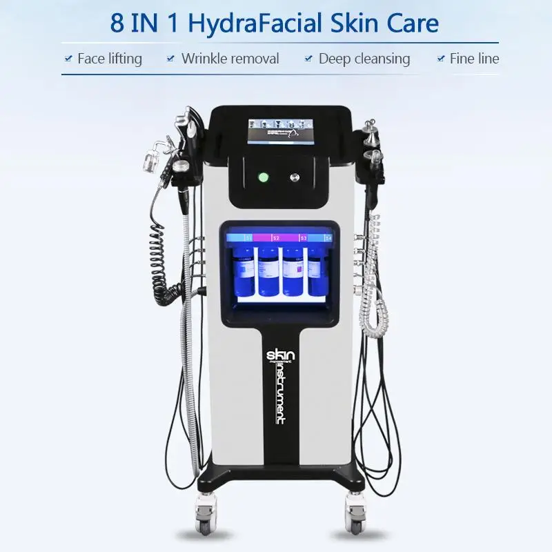 2024 Black Pearl 8 In 1 Oxygen Facial Hydro Dermabrasion Machine Water Peel Skin Cleaning Face lifting Remove Blackhead