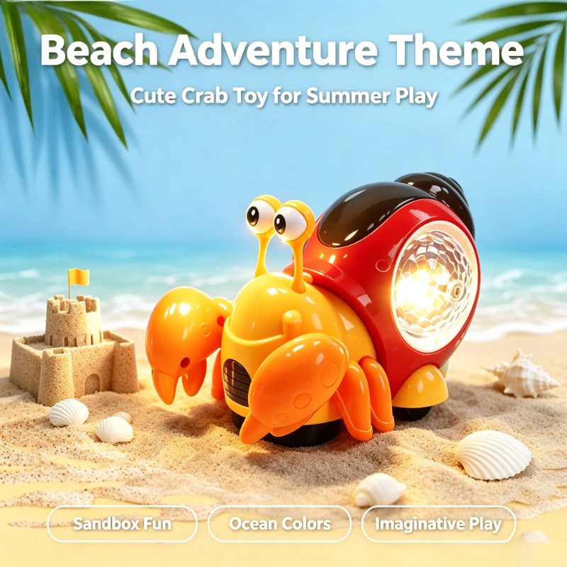 Children Gift Electric Hermit Crab Toy Equipped With Universal Wheels Dynamic Lights And Music