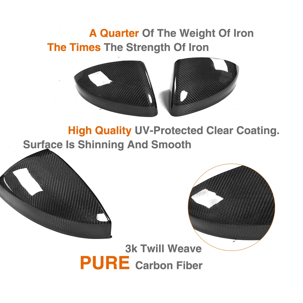Replacement Carbon Fiber Mirror Covers For Audi TT MK3 Type 8S TTS TTRS TT SLINE 15-17 - view 4