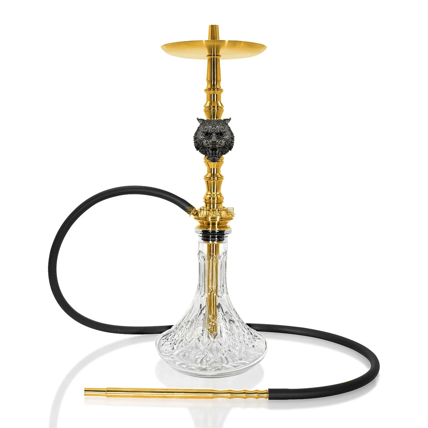 Maklaud Hookah Shisha Set Tiger High Quality 304 Stainless Steel Large Hookah With Glass Bottle Single Hose