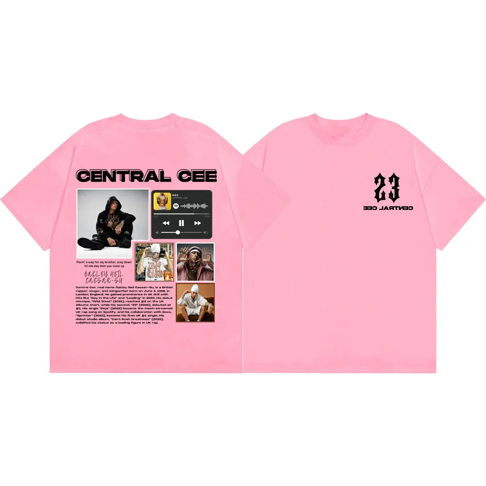 Rapper Central Cee Album Merch T-shirt Men Women Hip Hop Fashion Short Sleeve T-shirts High Quality Cotton Oversized T Shirts
