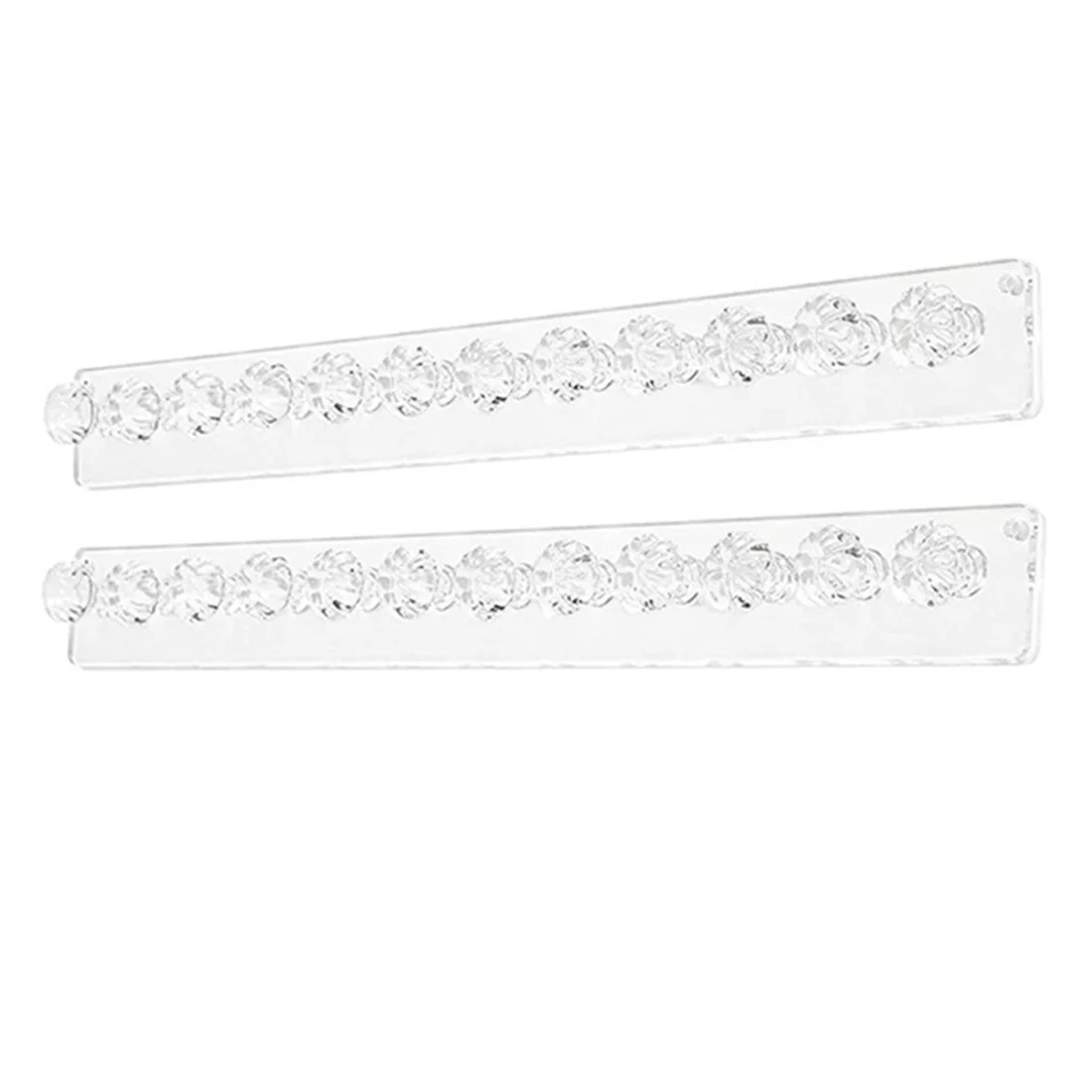 

P4-2Pcs Acrylic Necklace Hanger Holder Wall Mounted Jewelry Organizer With 12 Gems Shape Hooks For Bracelets Chains