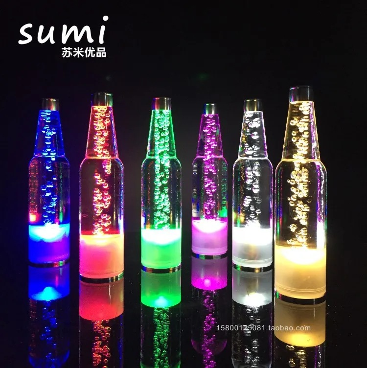 

Светодиодная настольная лампа для бара KTV, креативная личность, светящаяся лампа для бутылки вина, декоративная настольная лампа для кафе, подсвечник