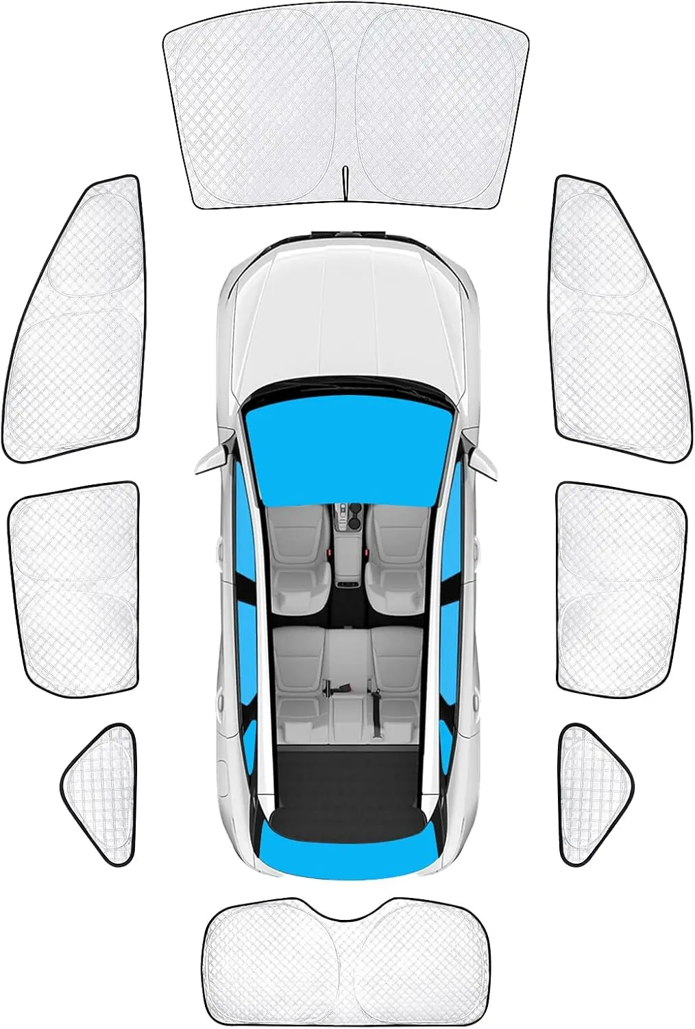 

Комплект из 8 плотных солнцезащитных шторок для Hyundai Tucson 2022-2026, полные накладки на окна автомобиля, блокирующие УФ-излучение, для защиты от солнца и обеспечения конфиденциальности, для кемпинга и активного отдыха