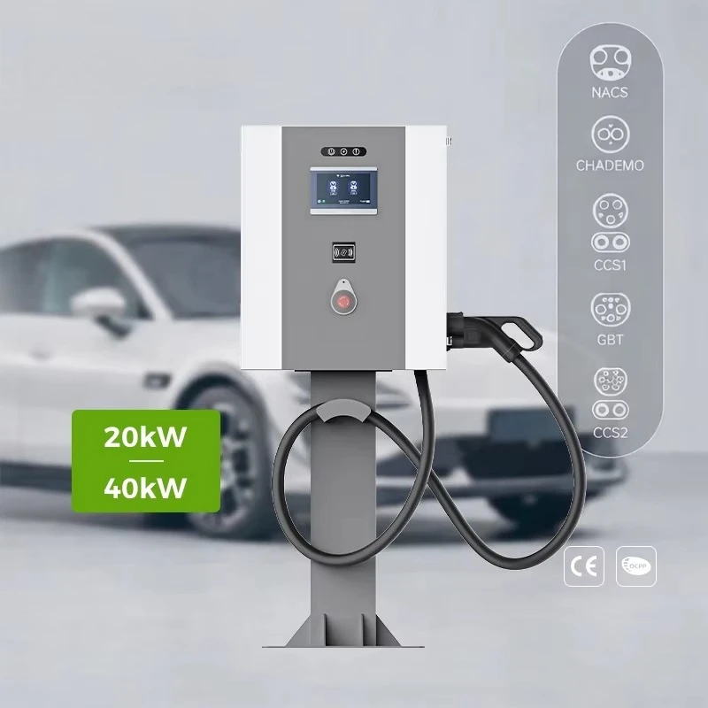 40kW CCS2 GB/T DC EV Charger Single  Electric Vehicle Charging Station IP54 Protection 2-Year Warranty with POS Machine