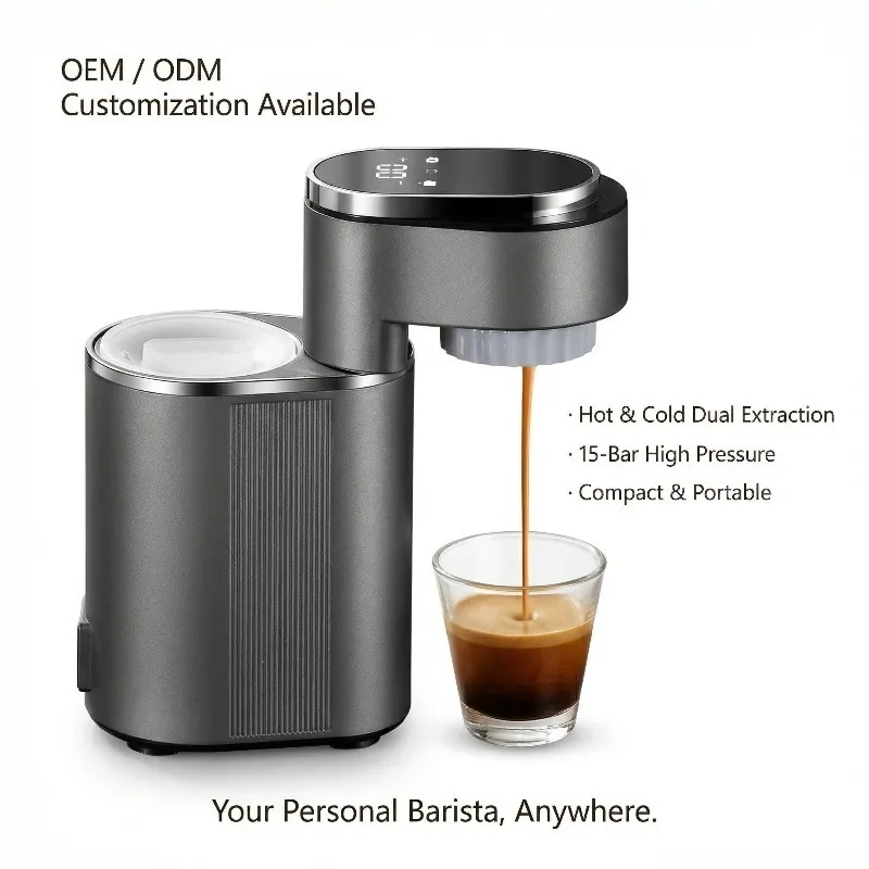 STLF Portable espresso machine Small automatic hot and cold double brew coffee machine Suitable for small space  car