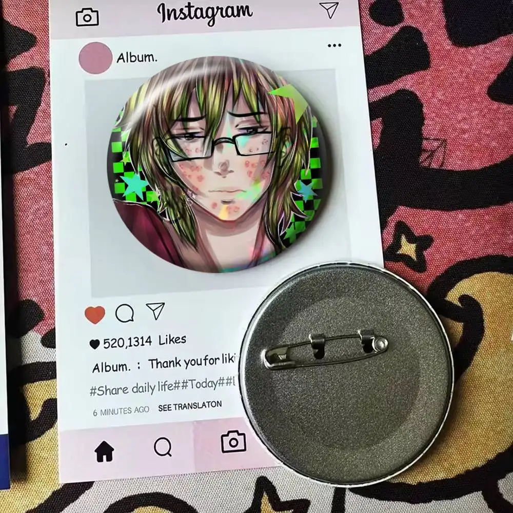 O-Oswaldo Looking Badge 25 32 44 58 75 mm Round Fans Collect Friends Gifts Brooch Souvenir