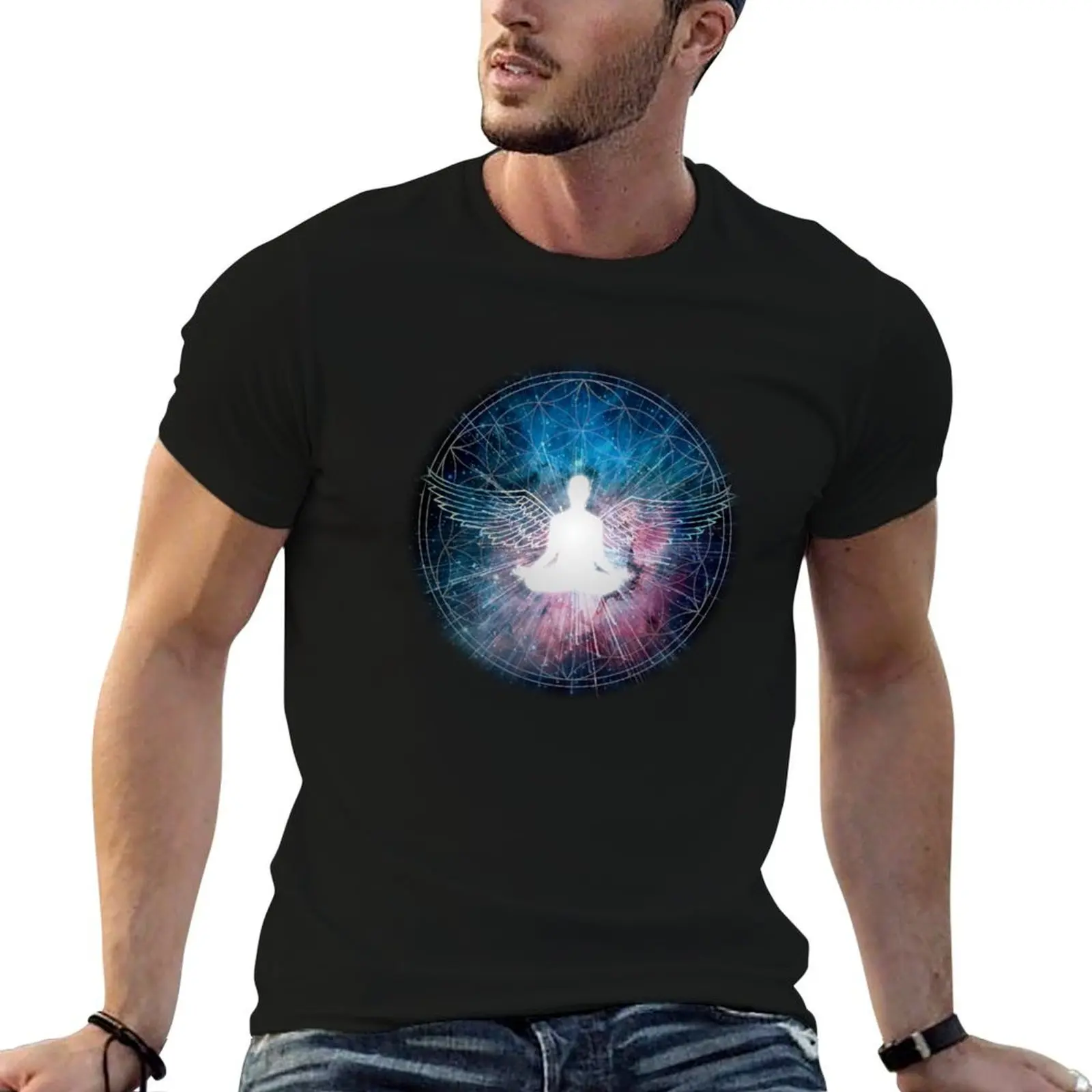 

Angel Wings Lightbody Ascension Meditation T-Shirt boys animal print oversized graphic tee custom t shirt mens fashion