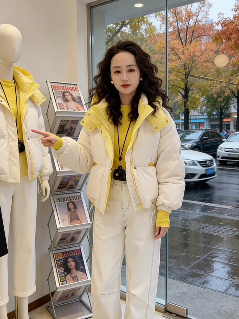 

2025 Winter Thiened Korean Sle Bread Coat Cotton Padded Warm Unique ort Outerwear Women's Faion Casual Hooded Zipper