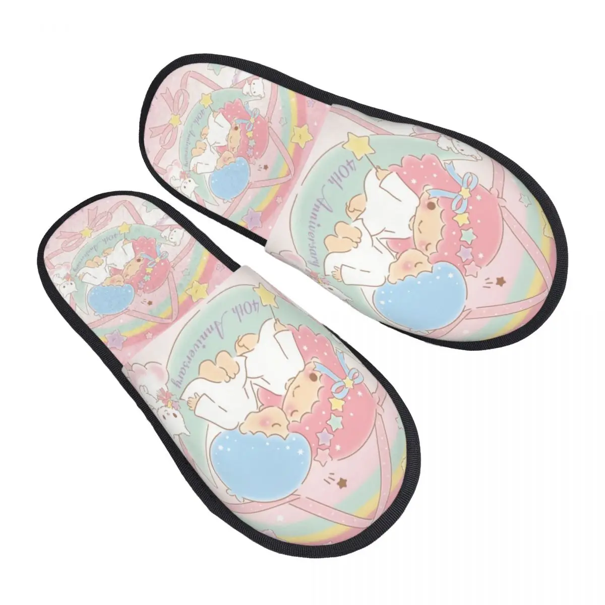 Zapatillas de espuma viscoelástica personalizadas de dibujos animados de Sanrio de Little Twin Stars Kiki Lala, zapatillas de casa cálidas y acogedoras para mujer