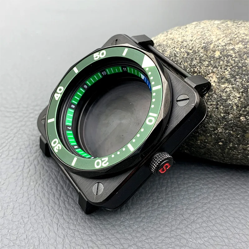 

Mod 42mm NH35 NH36 Square Watch Case Seal Case Back Cover 20ATM Waterproof Men Diving Watch SKX007 SRPD Pilot Cockpit Case