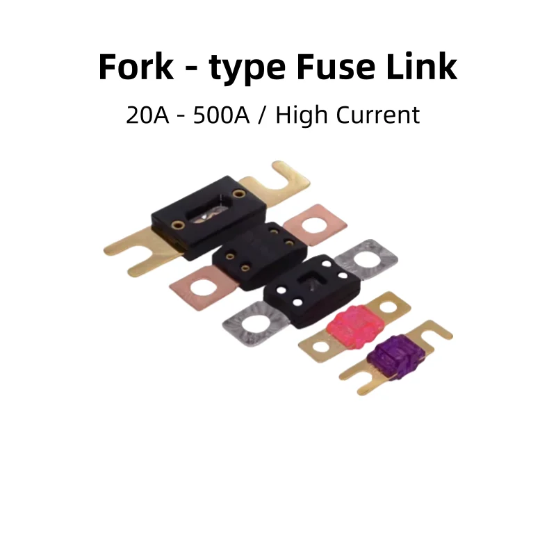 Fork - Type Bolt Fuses For Automotive And RV Modifications, Large - Current Inverter Fuse Links (80A, 100A, 150A, 200A)