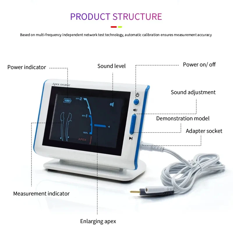 เครื่องวัดความยาวของคลองรากฟันอุปกรณ์ทันตกรรมแบบพกพา4.5หน้าจอ lcd