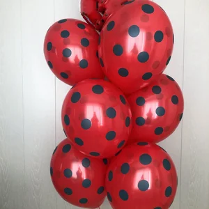 Polka Dot Latexballons für Geburtstagsfeierdekoration, Babypartyvorräte für Mädchen, Dame, Rot, Schwarz, Blau, Grün, 12 PCs 12 Hauptverkäufe Lady Bug Geburtstagdekoration - №6