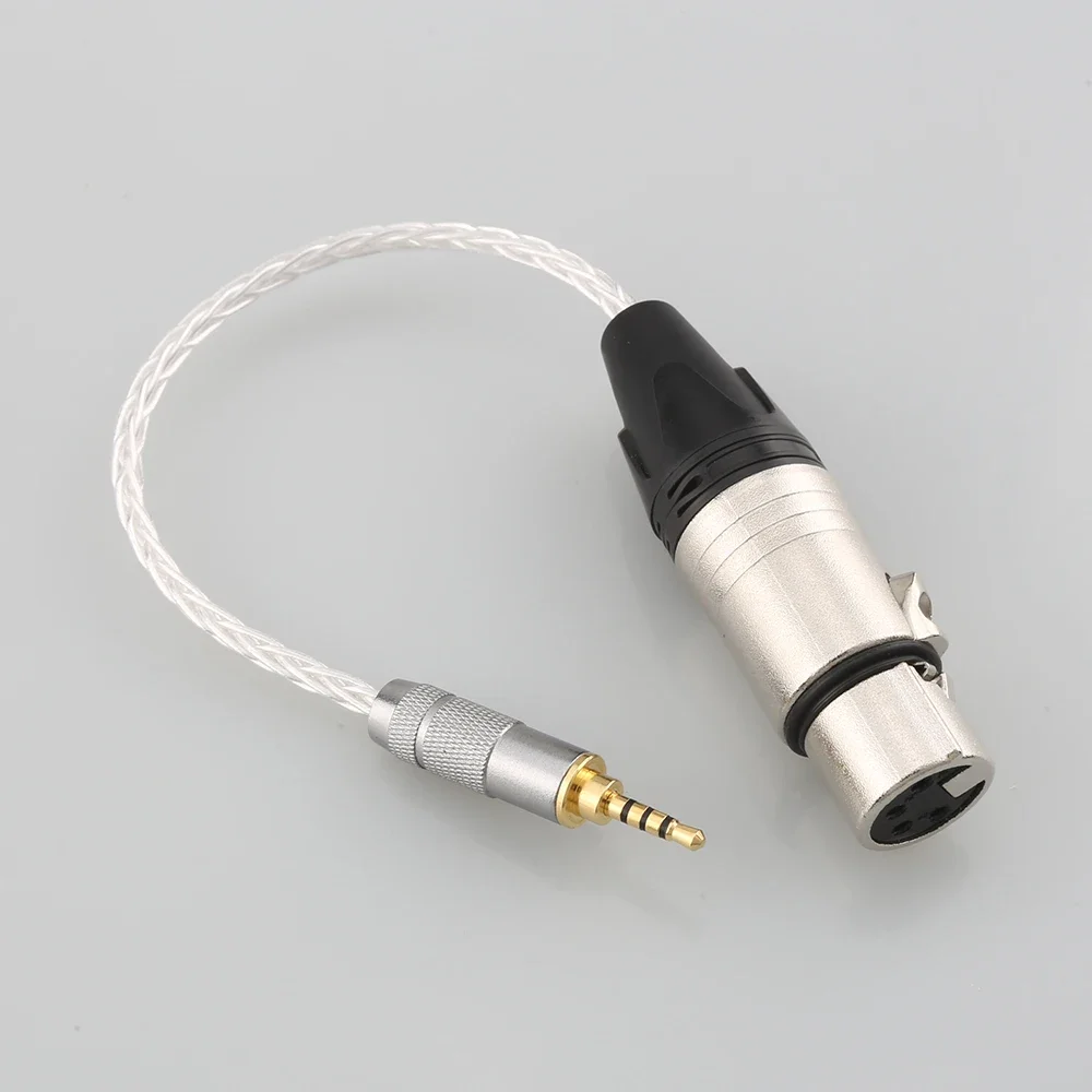 Audiocrast banhado a prata 2.5 para cabo xlr 2.5mm trrs macho balanceado para 4 pinos xlr cabo adaptador de áudio fêmea balanceado