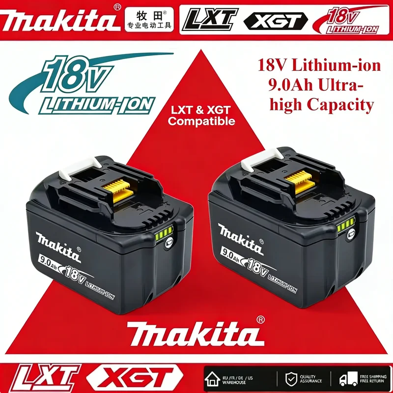 

New Original Makita 18V Battery 9000mAh 6000mAh for BL1840 BL1830B, High Capacity Li-ion Power Tool Battery + Makita Charger