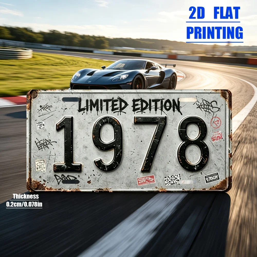 2D Flat, 2D Flat Print, 1pc, Limited Edition 1978 Themed Vintage Sign, Decorative Plaque, for Decorative Use Only, Gift for Frie