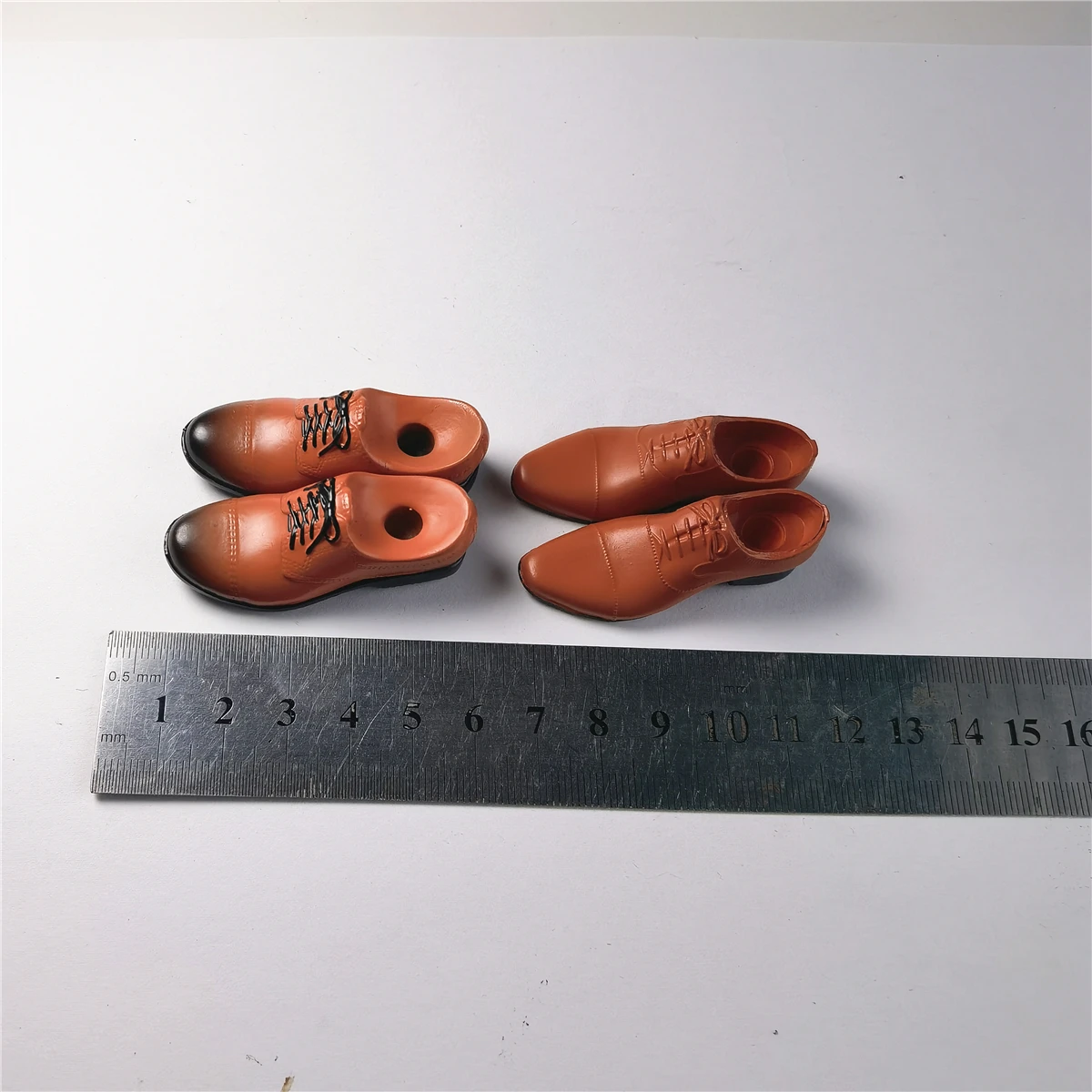 1/6 Scale Male Brown Leather Shoes Solid Gentleman Formal Shoes Model Fit 12'' Soldier Action Figure Body Dolls