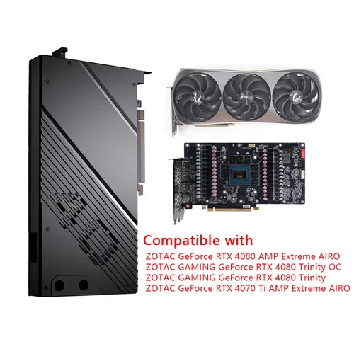 Granzon GBN-ST4080TQ GPU ウォーターブロック ZOTAC GeForce RTX 4070Ti 4080 AMP Extreme AIRO /Trinity ビデオカード /クーラーラジエーター用
