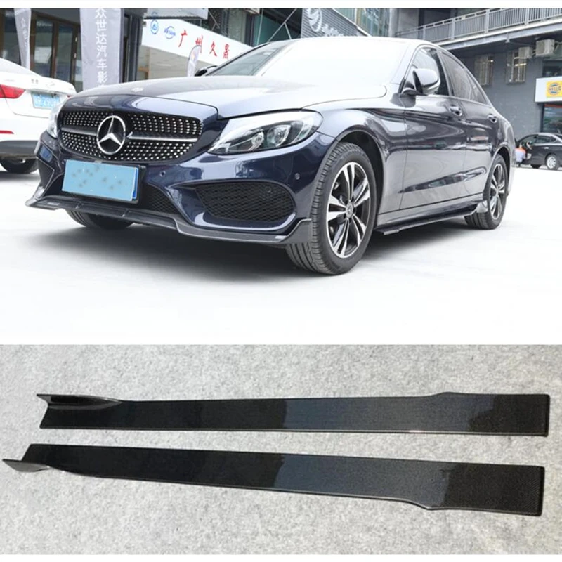 Carbon Fiber Body Side Skirt Kit Lip Trim Spoiler For Mercedes Benz W213 E200 E260 E300 E43 E63 2016-2022 Refits Accessories