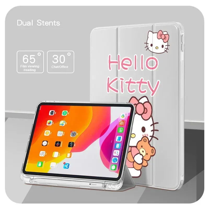 Hello Kitty Ipad Case for Ipad 10th Generation Case IPad Pro 2024 11inch 9/7/8th 9.7inch Air4/5 Mini 6 Tablet Case with Pen Slot