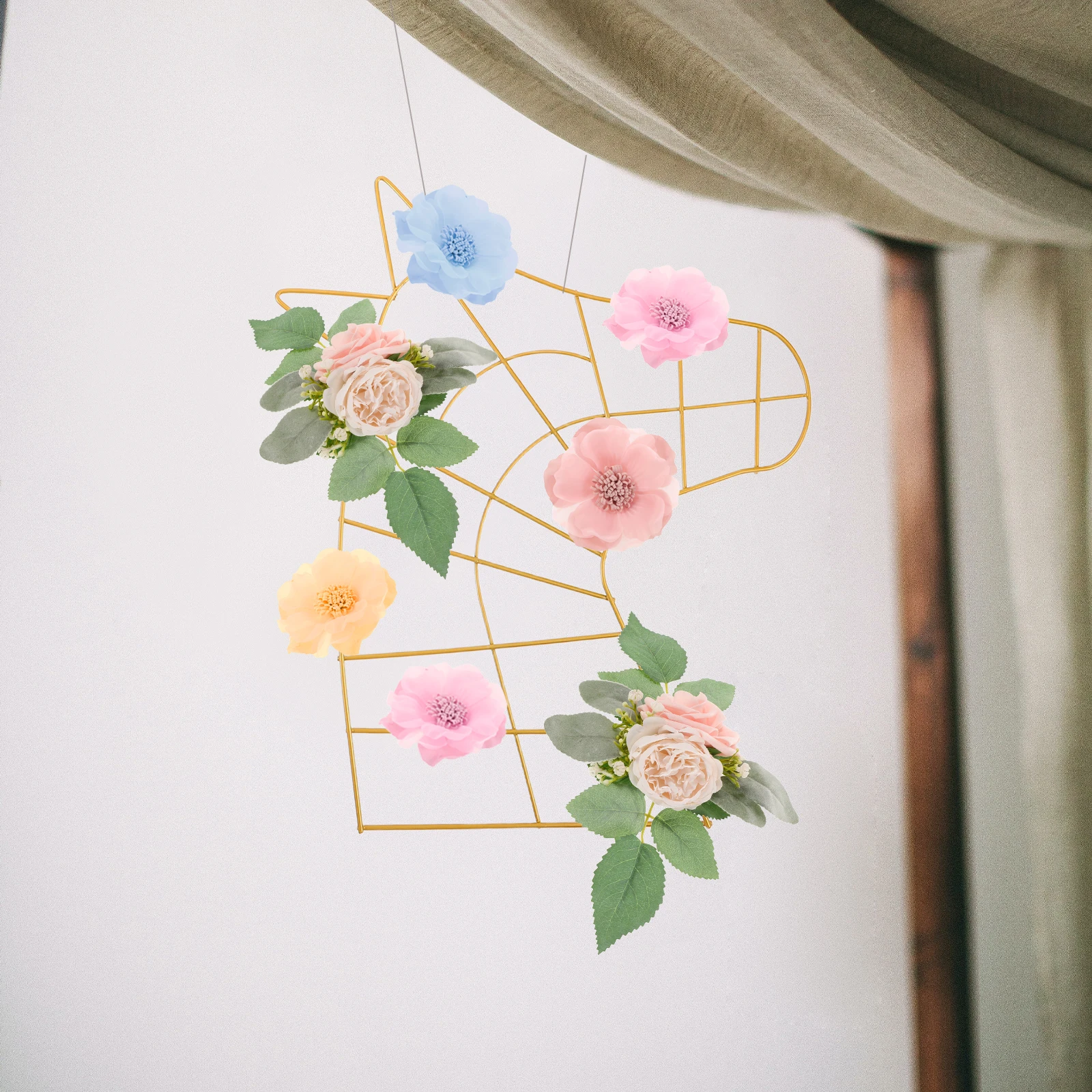 

2Pcs Metal Wreath Form Horse Head Wire Frame Floral Arrangement Craft Base for Garland Making Holiday Wreaths Decor Outdoor