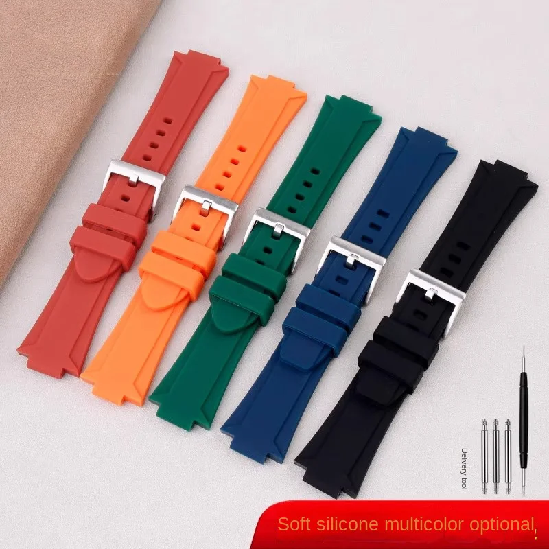 إكسسوارات رجالية لـ موريس لاكروا أيكون AI6008 AI6007 1018 1108 محدب تعديل حزام الساعات سوار ساعة سيليكون حزام سوار #2