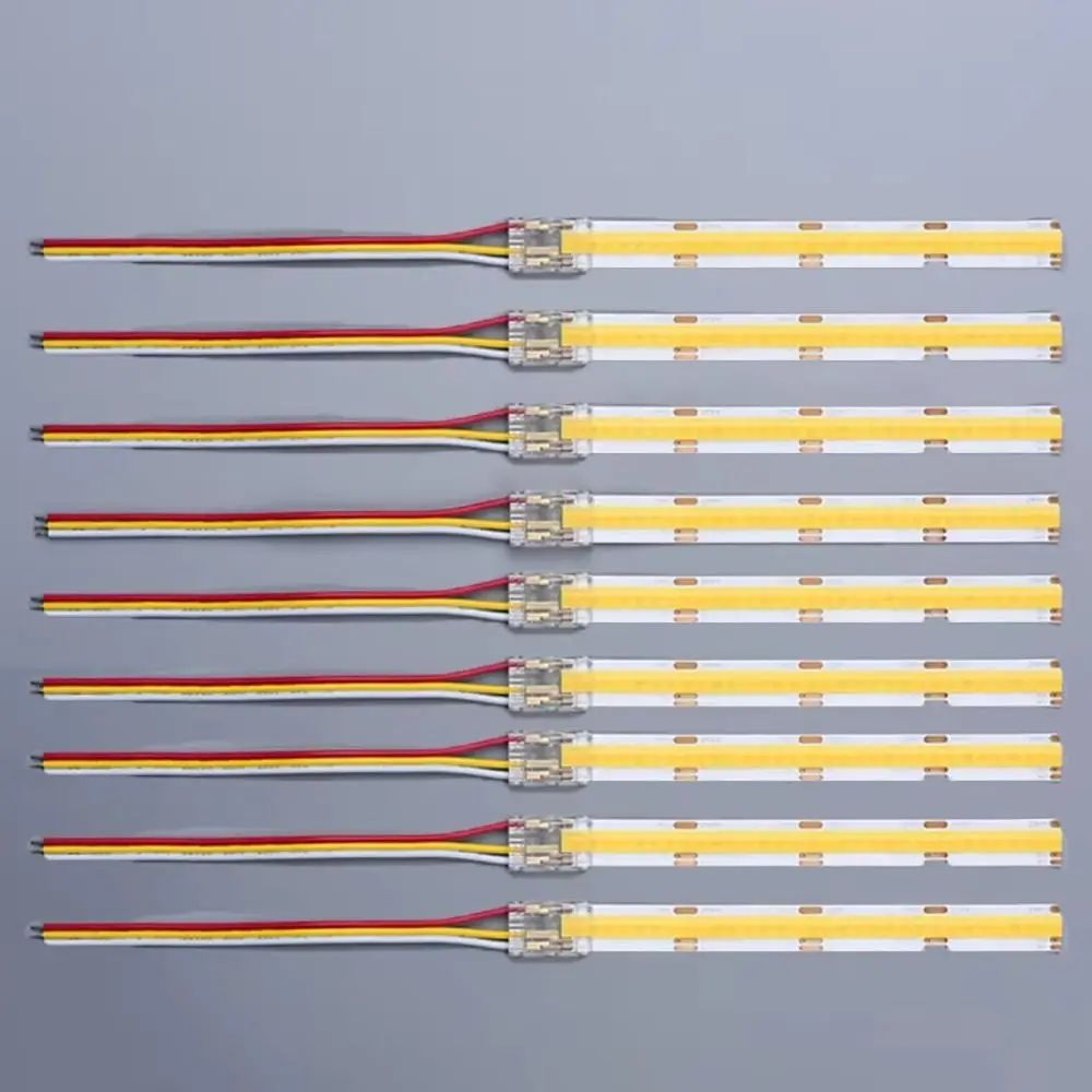 

5Pcs/Set 2/3 Pin COB LED Wire Connector Strip to Wire Single Head Pin Connector with 10cm wire 8/10mm LED Strip Connectors