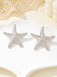 1 pair of summer Sea Tie classic ins Wind starfish stud earrings