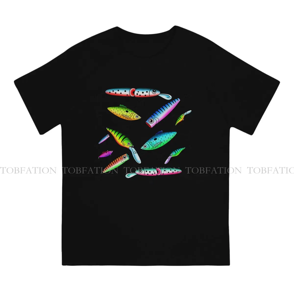 Fishing Lure 100% Cotton TShirts Colorful Lures Personalize Men's T Shirt Hipster Tops